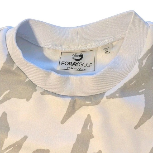 Foray Golf Women's XS Houndstooth Layering Short Sleeve Sweatshirt White Gray - Picture 8 of 12